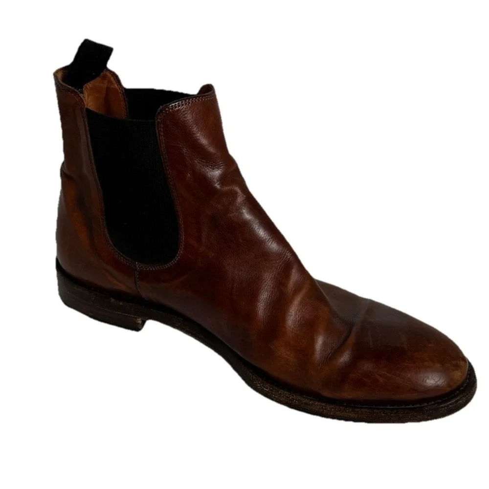 Frye Men's 9.5M‎ Brown Cognac Chelsea Boot Made In Italy